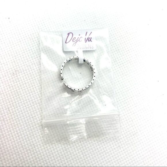 Open Moon, Emoji, Lightning, and Stars Silver Plated Band Ring - Picture 8 of 8